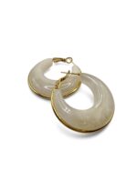 CREAMSTONE GOLD HOOPS
