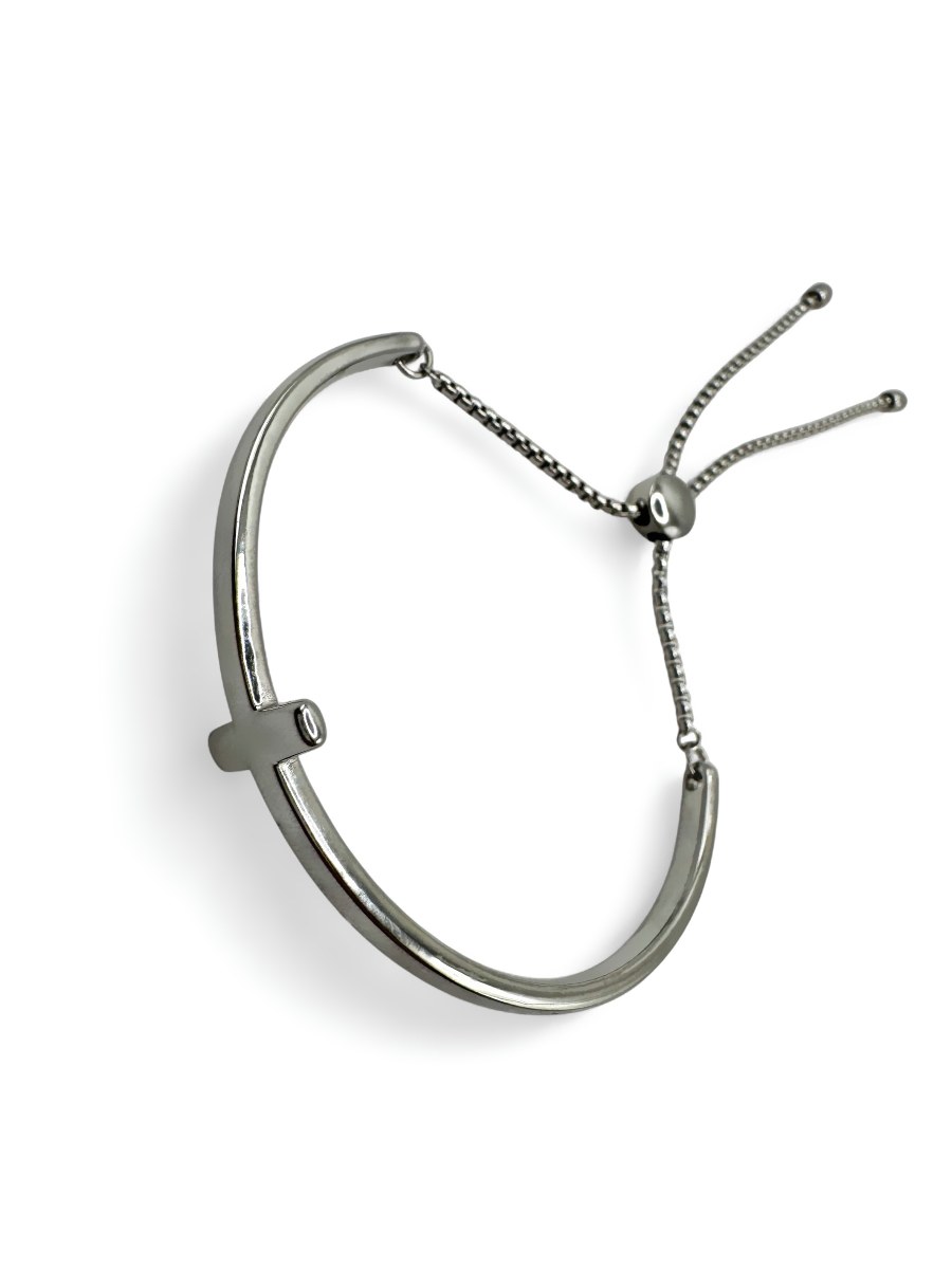 CROSS-SILVER-BANGLE 1 CROSS SILVER BANGLE - Image 1